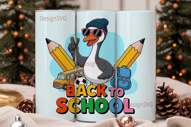 Back to School Goose 20oz Tumbler Sublimation DesignSVG 