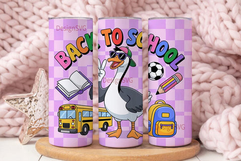Back to School Goose Tumbler Wrap Sublimation DesignSVG 