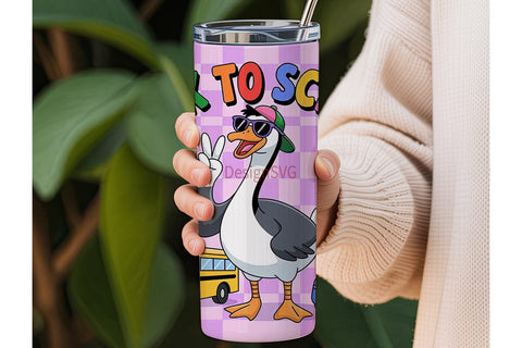 Back to School Goose Tumbler Wrap Sublimation DesignSVG 
