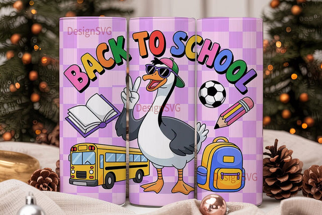 Back to School Goose Tumbler Wrap Sublimation DesignSVG 