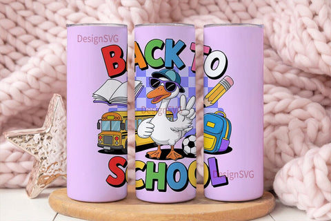 Back to School Goose Tumbler Wrap Sublimation DesignSVG 