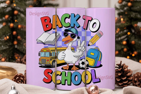 Back to School Goose Tumbler Wrap Sublimation DesignSVG 