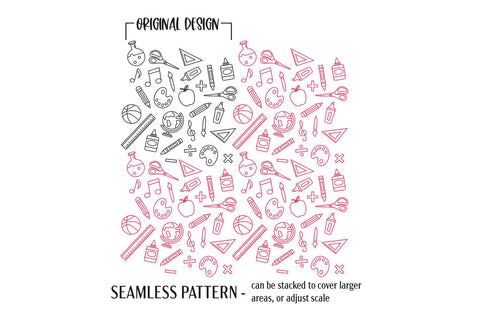 Back to School Laser Scoring Pattern | Repeat Pattern SVG SVG B Renee Design 