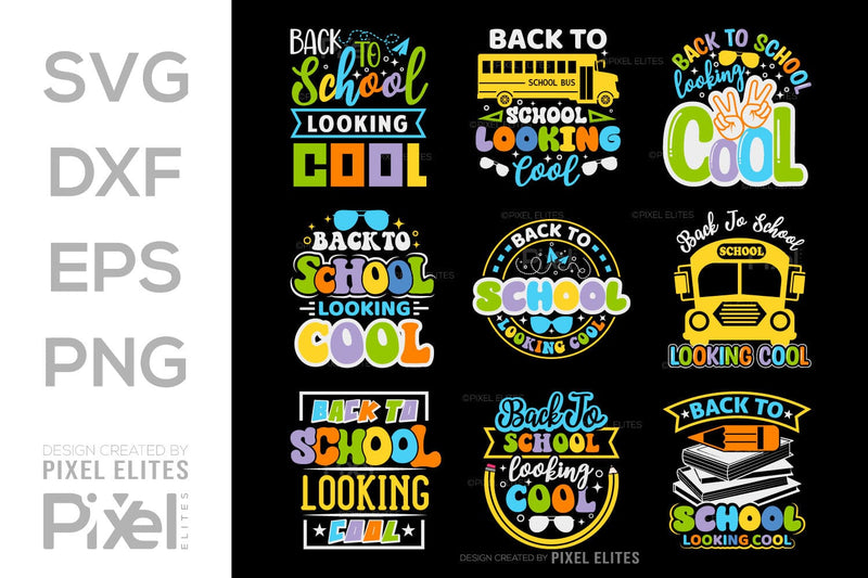 Back To School Looking Cool SVG Hello School Kids Welcome To School Back To School Quote Design SVG ETC Craft 