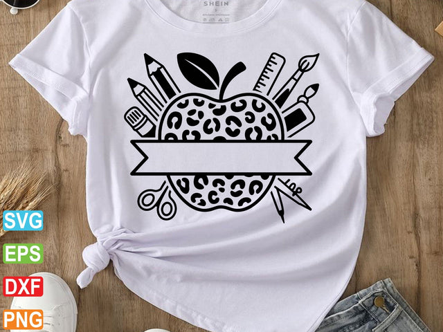 Back To School Monogram Svg, coquette pencil apple svg SVG Creativeart88 