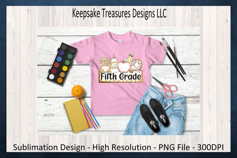 Back to School Name Plate, Preschool - Sixth, Hand Drawn School Supplies, Sublimation Design Sublimation Keepsake Treasures Designs LLC. 