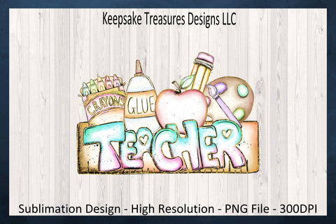 Back to School Name Plate, Preschool - Sixth, Hand Drawn School Supplies, Sublimation Design Sublimation Keepsake Treasures Designs LLC. 