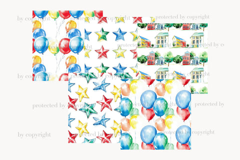 Back to School Paper Pattern Background | Hello Graphics Digital Pattern GlamArtZhanna 