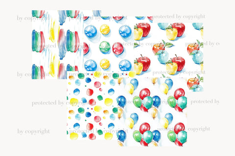 Back to School Paper Pattern Background | Hello Graphics Digital Pattern GlamArtZhanna 