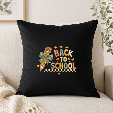 Back to School Pencil Bow Machine Embroidery Design Teacher Student School PES DST Files Embroidery/Applique DESIGNS PatternFeed8 
