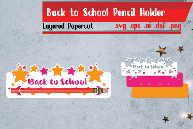 Back to School Pencil Holder Papercut 2 3D Paper zafrans studio 