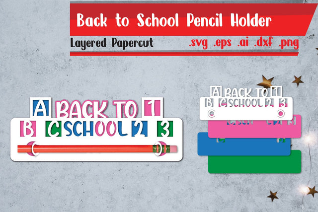 Back to School Pencil Holder Papercut 3 3D Paper zafrans studio 