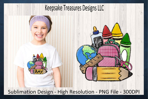 Back To School Personalized Name Plate, Sublimation PNG Printable, Digital Download Sublimation Keepsake Treasures Designs LLC. 