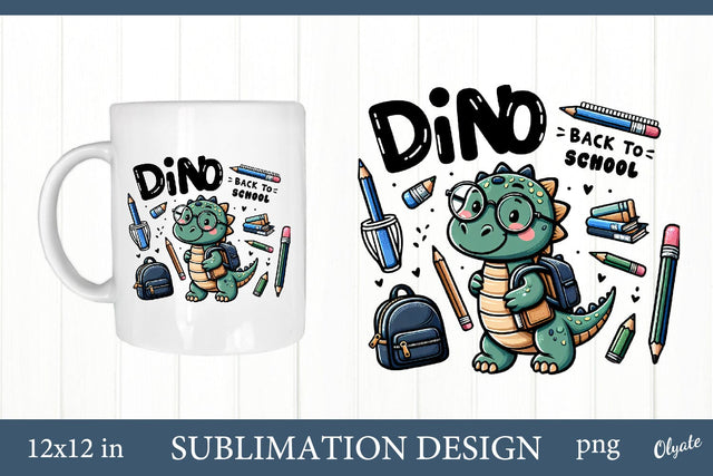 Back to School PNG. Dino School Sublimation Sublimation Olga Terlyanskaya 