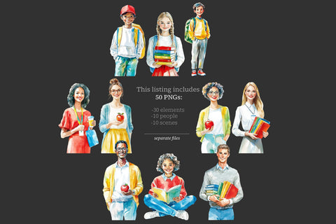 Back to School PNG Image Clipart | Hello Classroom Graphics SVG GlamArtZhanna 