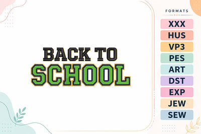 Back To School Quote Embroidery Design Embroidery/Applique DESIGNS sg embroidery 