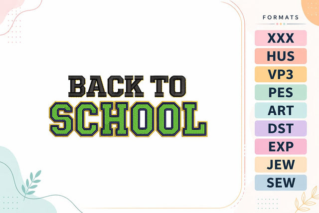 Back To School Quote Embroidery Design Embroidery/Applique DESIGNS sg embroidery 