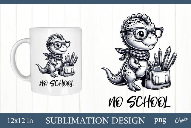Back to School Quote PNG. Cute Dino Sublimation PNG Sublimation Olga Terlyanskaya 