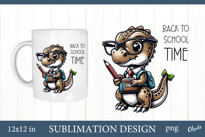 Back to School Quote PNG. Dino Cartoon Sublimation Sublimation Olga Terlyanskaya 