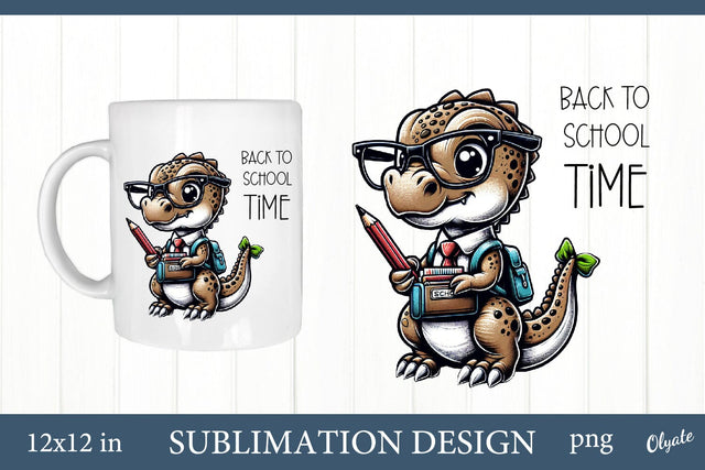 Back to School Quote PNG. Dino Cartoon Sublimation Sublimation Olga Terlyanskaya 