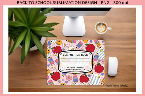 Back To School Retro Mouse Pad and Coaster Set, Back To School Gift, Teacher Appreciation Gifts, Sublimation Png, Instant Download Sublimation Keepsake Treasures Designs LLC. 