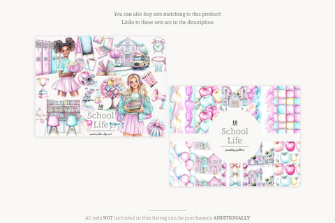 Back to School Seamless Pattern | Back to School Paper Digital Pattern GlamArtZhanna 