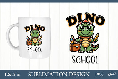 Back to School Sign PNG. Dino Cartoon Sublimation Sublimation Olga Terlyanskaya 