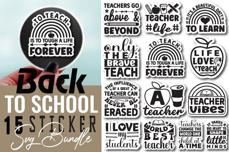 Back to School Sticker SVG Bundle SVG Angelina750 