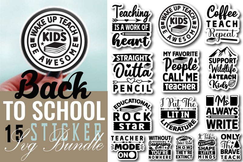Back to School Sticker SVG Bundle SVG Angelina750 