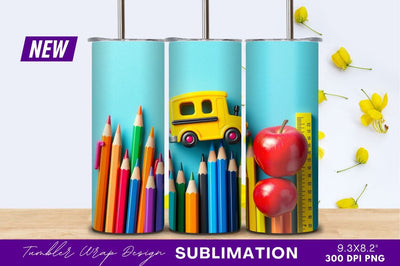 Back To School Supplies On Blue Background Sublimation Regulrcrative 