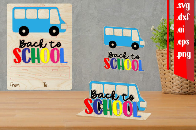 Back to School Wooden Card SVG zafrans studio 