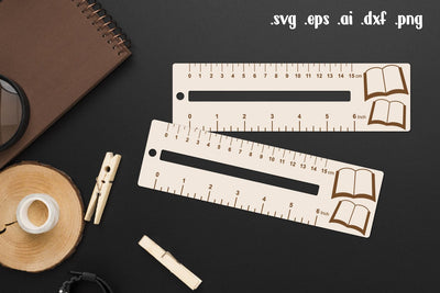 Back to School Wooden Liner Readers Guide Ruler SVG zafrans studio 