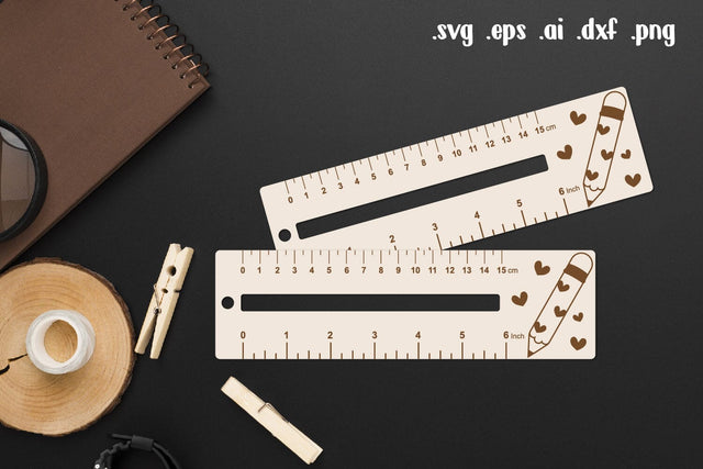 Back to School Wooden Liner Readers Guide Ruler SVG zafrans studio 