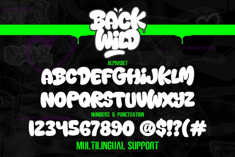 Back Wild - Thick and Chubby Graffiti Font Font Mozzatype 