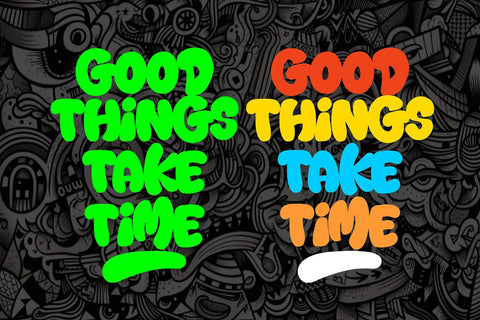 Back Wild - Thick and Chubby Graffiti Font Font Mozzatype 