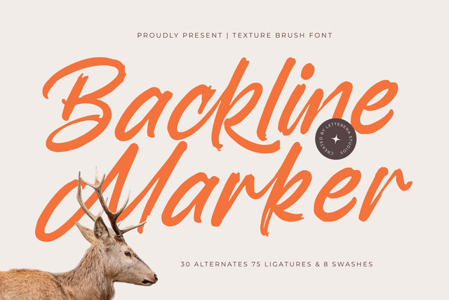 Backline Marker - Texture Brush Font Font Letterena Studios 