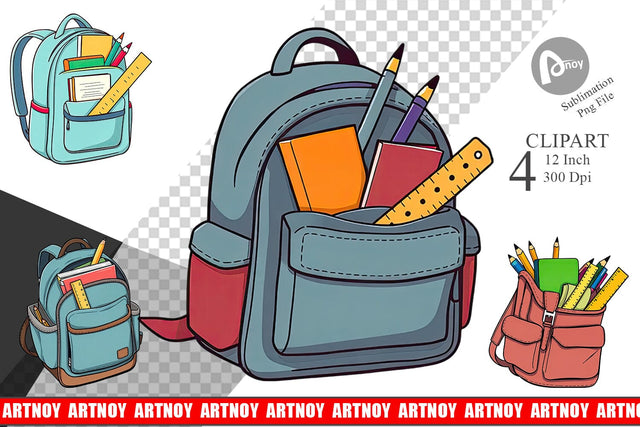 Backpack Clipart Sublimation artnoy 