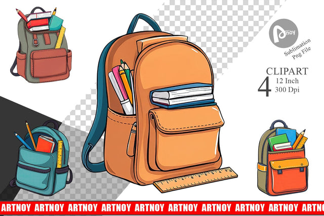 Backpack Clipart Sublimation artnoy 