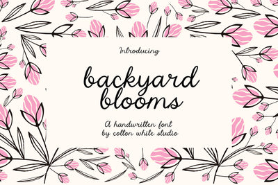 Backyard Blooms Font Cotton White Studio 