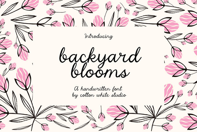 Backyard Blooms Font Cotton White Studio 