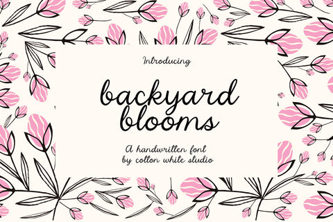 Backyard Blooms Font Cotton White Studio 