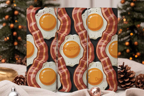 Bacon and Eggs 20oz Tumbler Wrap Sublimation DesignSVG 