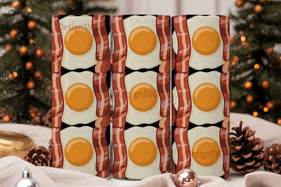Bacon and Eggs 20oz Tumbler Wrap Sublimation DesignSVG 