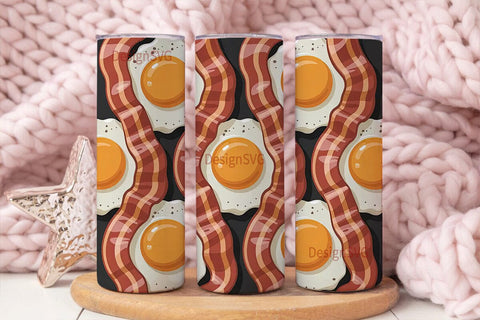 Bacon and Eggs 20oz Tumbler Wrap Sublimation DesignSVG 