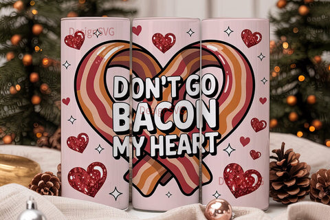 Bacon Heart 20oz Tumbler Wrap Sublimation DesignSVG 