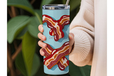 Bacon Heart 20oz Tumbler Wrap Sublimation DesignSVG 
