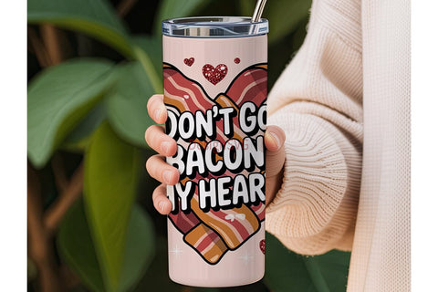 Bacon Heart 20oz Tumbler Wrap Sublimation DesignSVG 