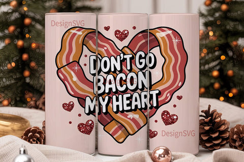 Bacon Heart 20oz Tumbler Wrap Sublimation DesignSVG 