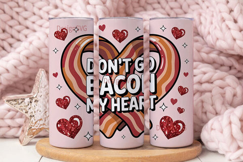 Bacon Heart 20oz Tumbler Wrap Sublimation DesignSVG 