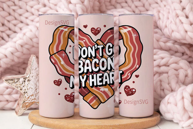 Bacon Heart 20oz Tumbler Wrap Sublimation DesignSVG 